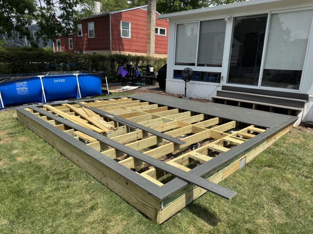 Floating Deck Installation with Trex Composite Decking in Conshohocken — composite decking